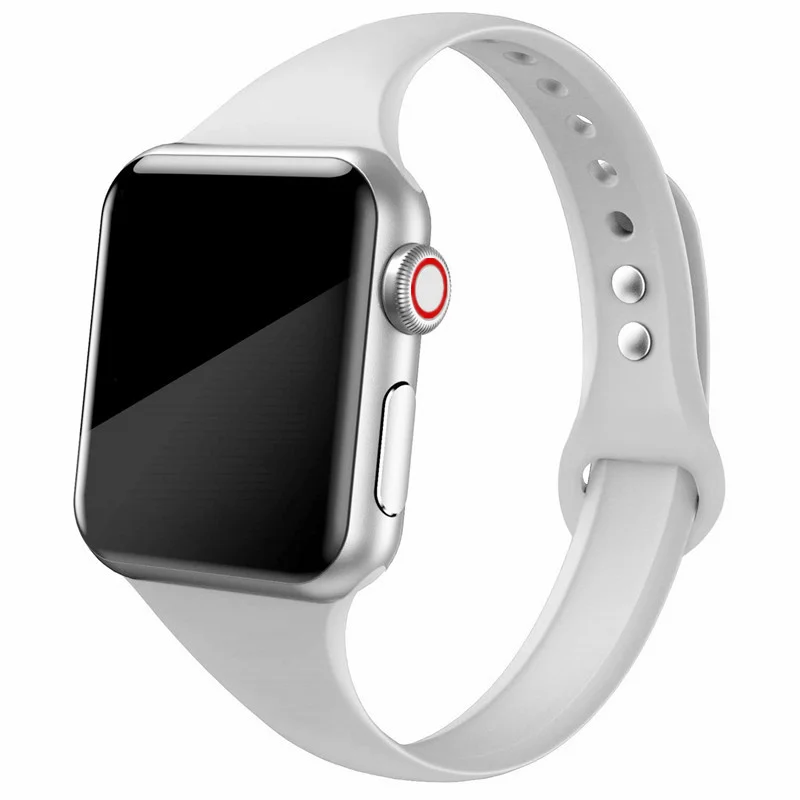gray white 1 Ремешок для apple watch, ремешок для apple watch 5, 4, 3, 2, iWatch, ремешок 42 мм, correa, 38 мм, 44 мм, 40 мм, силиконовый браслет pulseira, ремешок для часов - Цвет ремешка: gray white 1