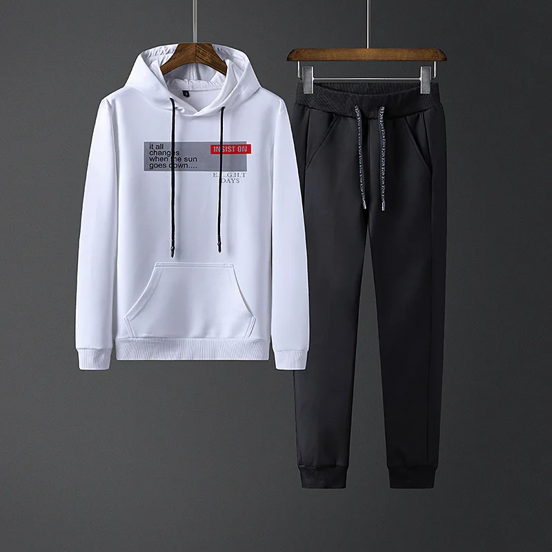

2018 Men's New Style Sports Clothing Set Hoodie Hooded Korean-style Fashion Men Youth Spring And Autumn Pullover Men'S Wear