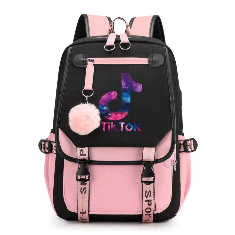 Hot Tik Tok Backpack Capacity Tik Tok Students School Shoulder Bag