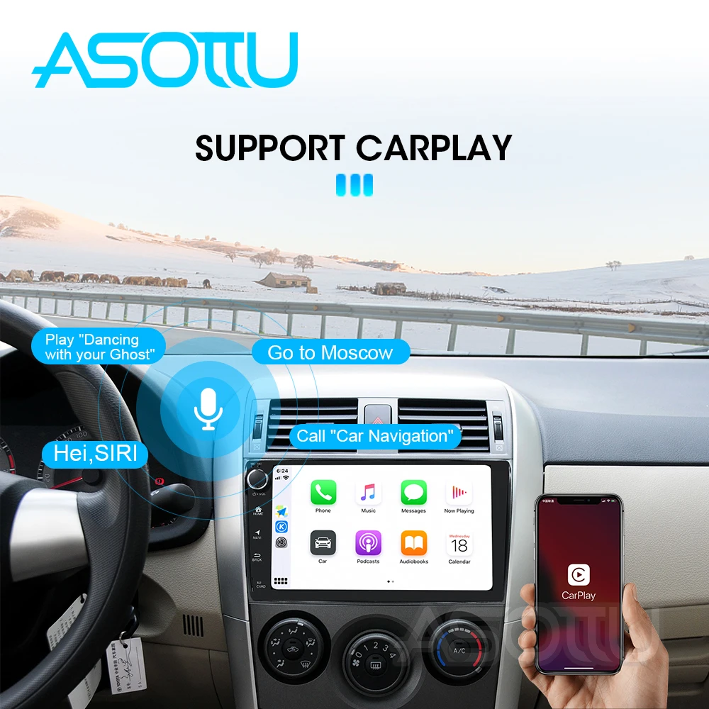 Беспроводная Автомагнитола Asottu для Apple Android навигация на платформе