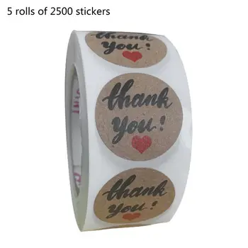 

500/2500pcs Thank You Stickers Seal Labels for Wedding Favors Party Envelope Stationery Sticker