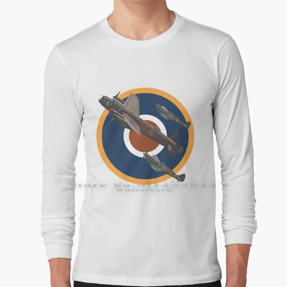 La Battaglia Della Gran Bretagna Memorial Flight Tee Shirt 2 T-Shirt A Maniche Lunghe Tee Bbmf Aviation West Sussex Warbirds Avro Ranger