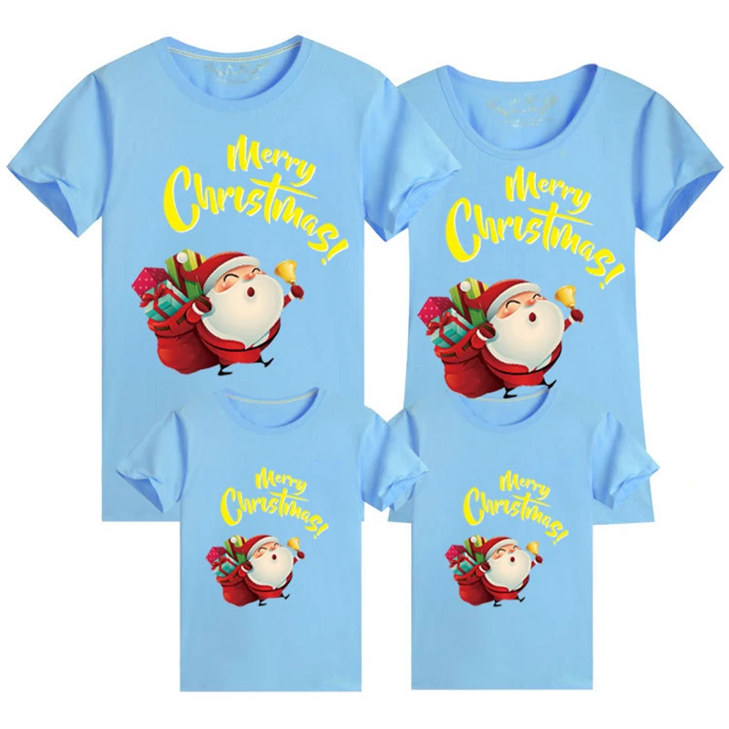 Рождественская одежда для семьи; коллекция года; Детские рубашки в стиле Санта-Клауса; одежда для мамы и дочки; одинаковые комплекты для семьи