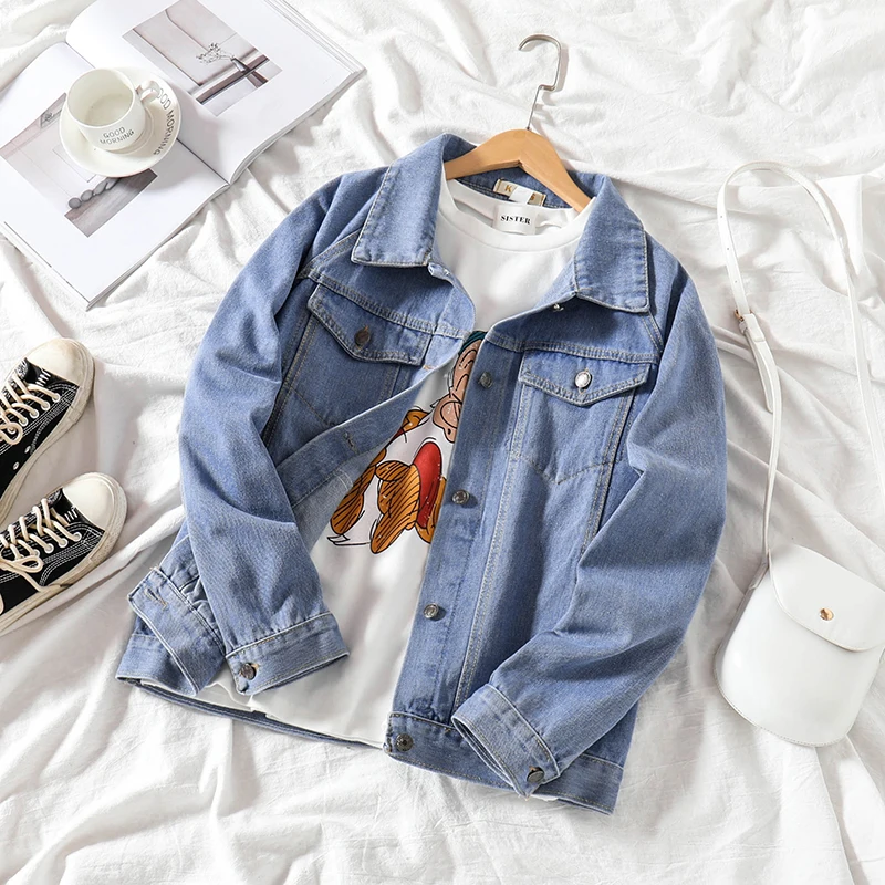 

Mooirue Autumn Loose Jeans Coat For Women Long Sleeve Button Pockets Casual Streetwear Boyfriend Style Korean Tops Jaket Women