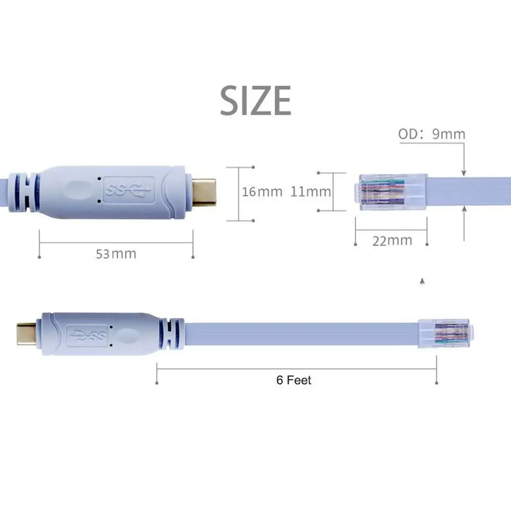 Кабель USB/type-C к RJ45 кабель USB к последовательному/Rs232 консольный кабель переключения для Cisco Route USB2.0 интерфейс к RJ45 кристалл головной линии