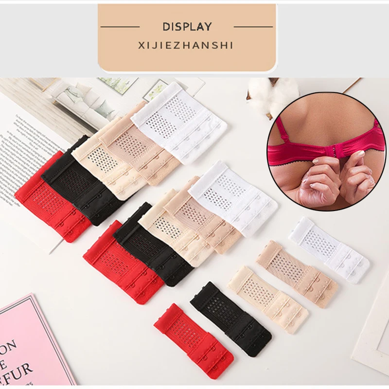 

3PCS Bra Extenders Strap Buckle Extension 2 Hooks Clasp 3 Rows 4 colors Straps Bra Strap Extender Women Intimates Accessories