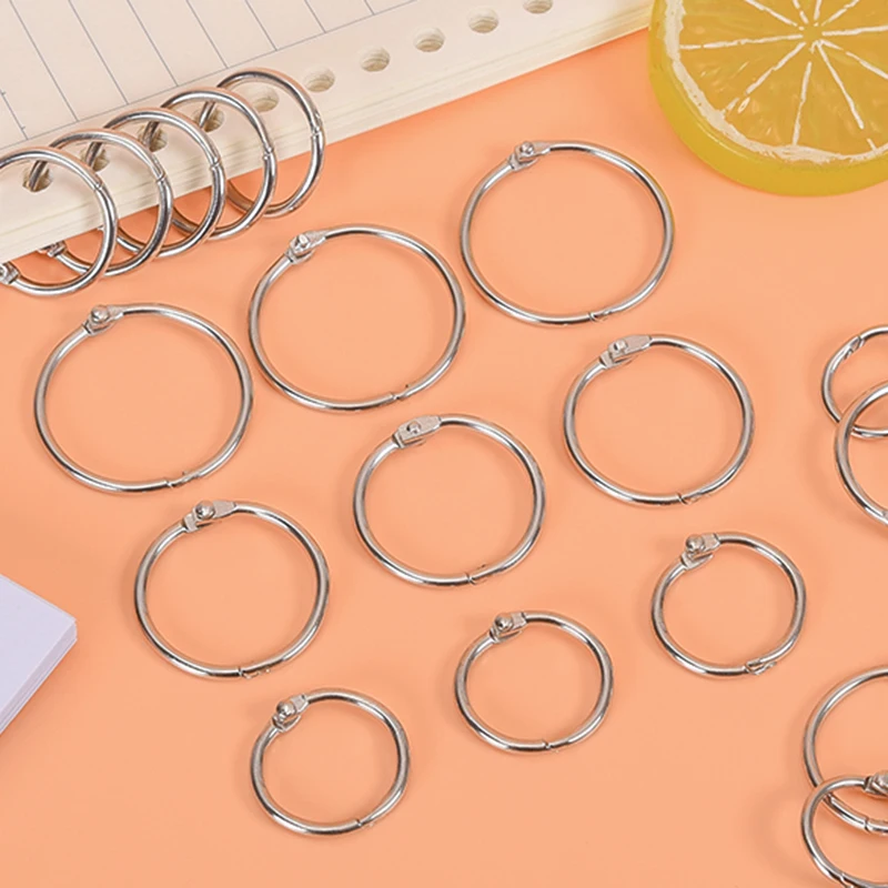 Metal Loose Leaf Book Binder Hinged Rings Keychain Album Ring Scrapbook Binders Craft Photo Album Split 2 Pcs metal ring binder metal binder ring book binding supplies