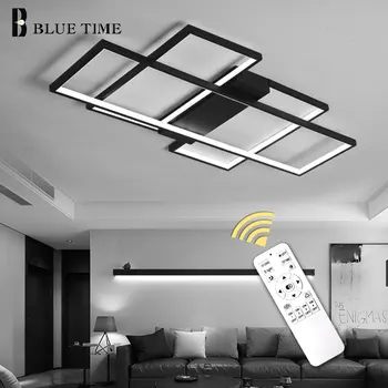 Arañas LED moderno blanco y negro para sala de estar, dormitorio, accesorios para el hogar, Araña de techo Led, iluminación interior, lámpara de techo