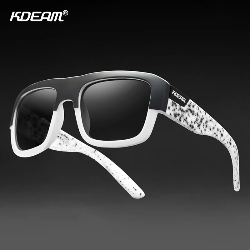 CE UV400 KDEAM квадратные мужские спортивные солнцезащитные очки HD поляризованные для