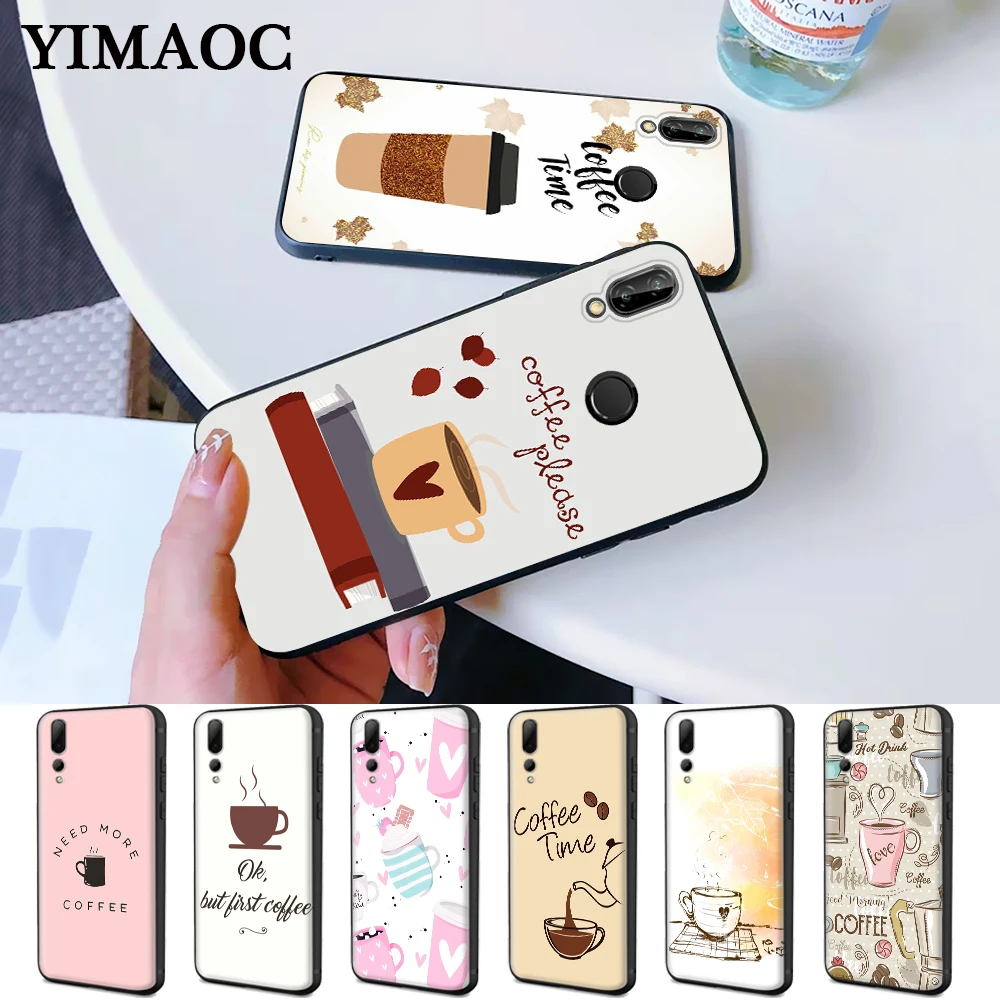 Funny Ok But First Coffee Book Silicone Case for Huawei P8 Lite 2015 2017 P9 2016 Mimi P10 P20 P30 Pro P Smart Z 2019 Plus |