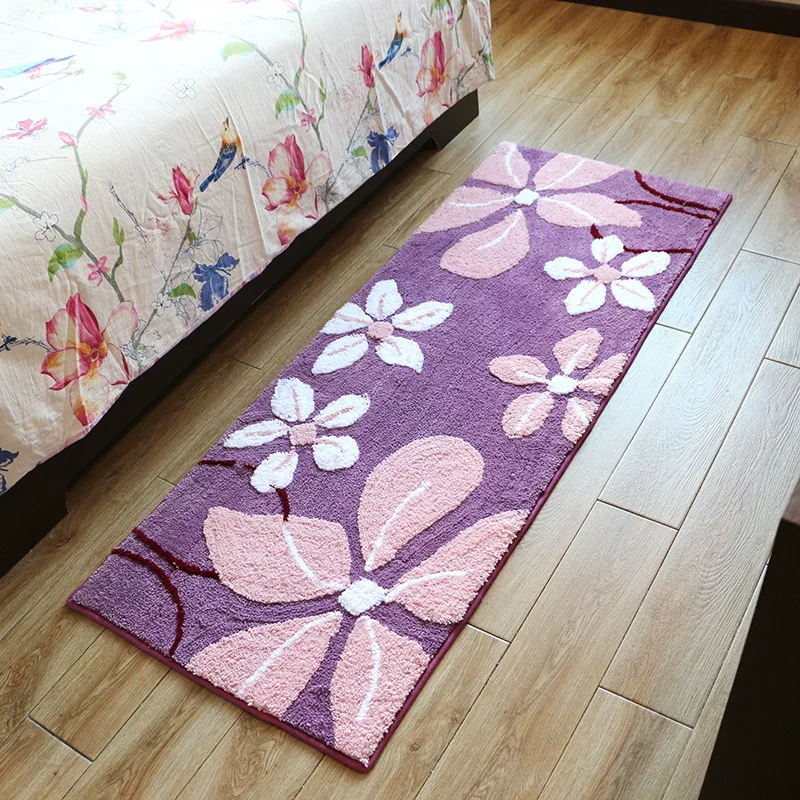 Прямоугольные цветочные коврики для спальни, прикроватные Коврики для кухни, подушки для ванной комнаты, Нескользящие впитывающие коврики для двери, коврики для журнального столика - Цвет: Pattern 03