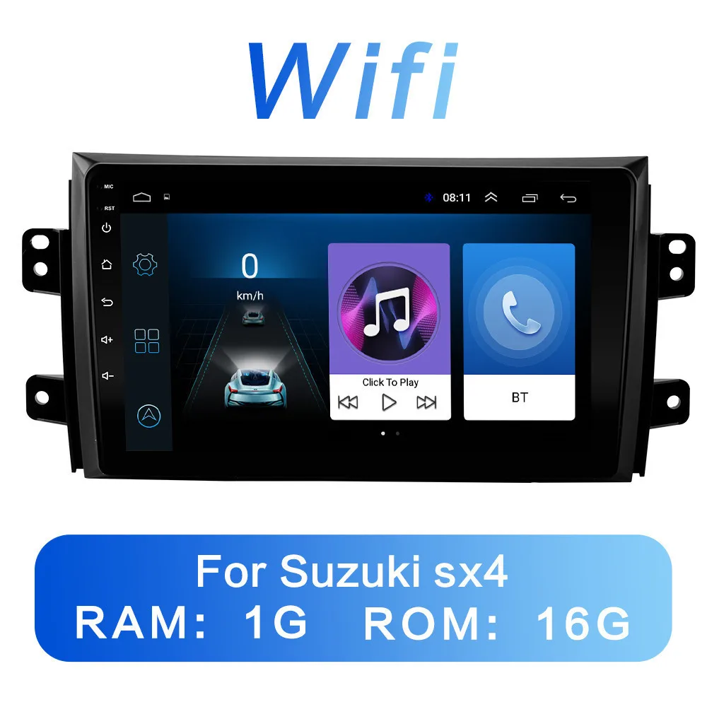 Suzuki sx4 1G-16G 2G+ 32 2 din Android 8,1 4G чистая Автомобильная радио мультимедиа видео плеер для Suzuki SX4 2006 2007 2008 2009 2010 2011 2012 WiFi BT DSP - Цвет: Suzuki sx4 1G-16G