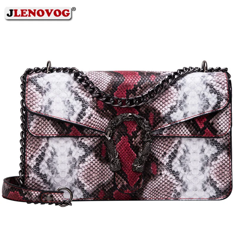 

Snake Print Skin Leather Luxury Women Handbags Crossbody Shoulder Bag For Women 2019 Ladies Fake Designer Hand Bag Horseshoe Bag
