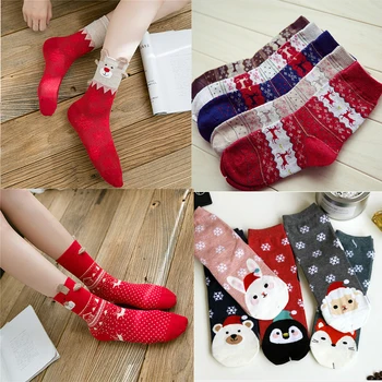 

Christmas Socks for Women New Year 2020 Christmas Winter Socks for Home Merry Christmas Snowflake Deer Short Socks