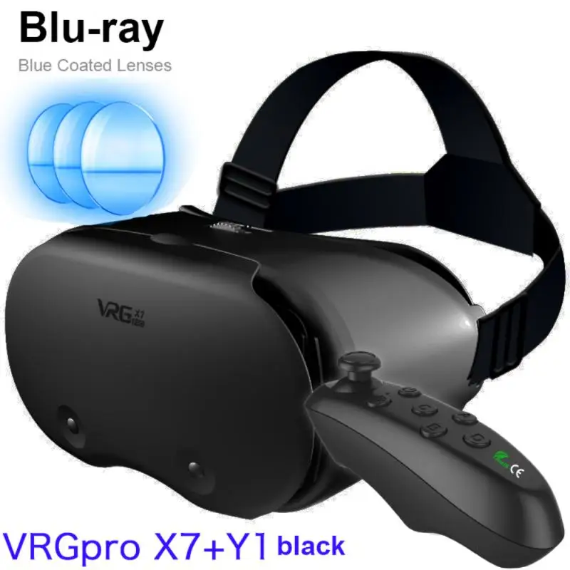 VR Virtual Reality 3D VRGPRO X7 Wide-Angle VR Glasses Stereo Headset Helmet For IOS Android Smartphone Wireless Rocker Devices 