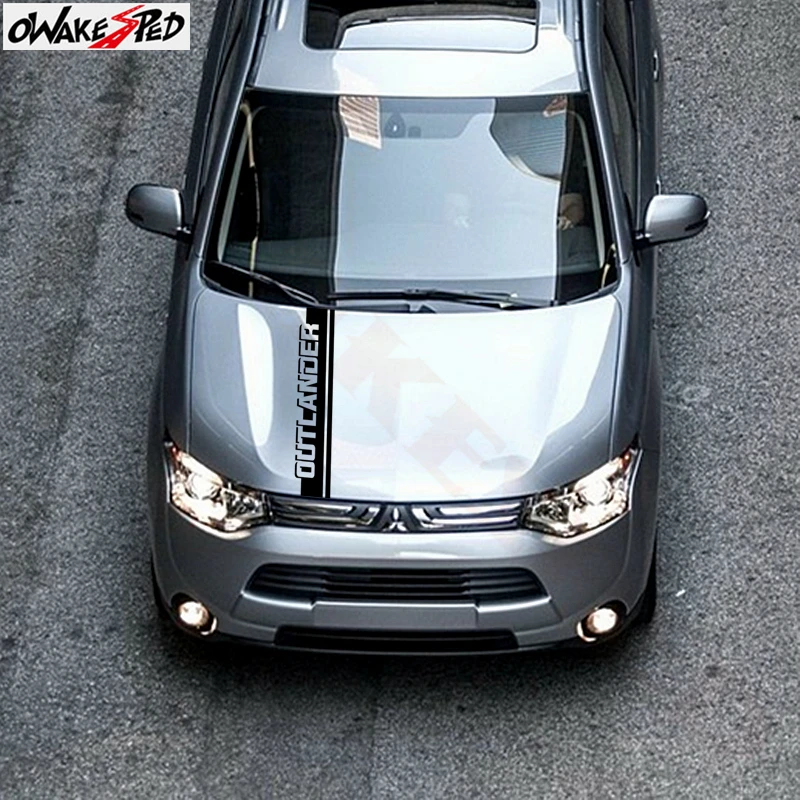 

Auto Cover Engine Bonnet Decor Stickers Vinyl Body Decals Car Sport Styling For Mitsubishi Outlander Hood Accessories Stickers