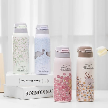 

450ml Design Double Wall Stainless Steel Vacuum Flasks Thermos Cup Coffee Tea Milk Travel Mug Thermo Bottle Gifts Thermocup