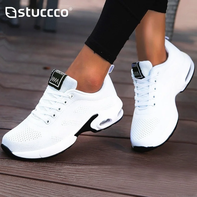Fashion Air Cushion Women Sneakers Breathable Running Shoes Women Outdoor Fitness Sports Shoes Female Lace Up Casual Shoes flats