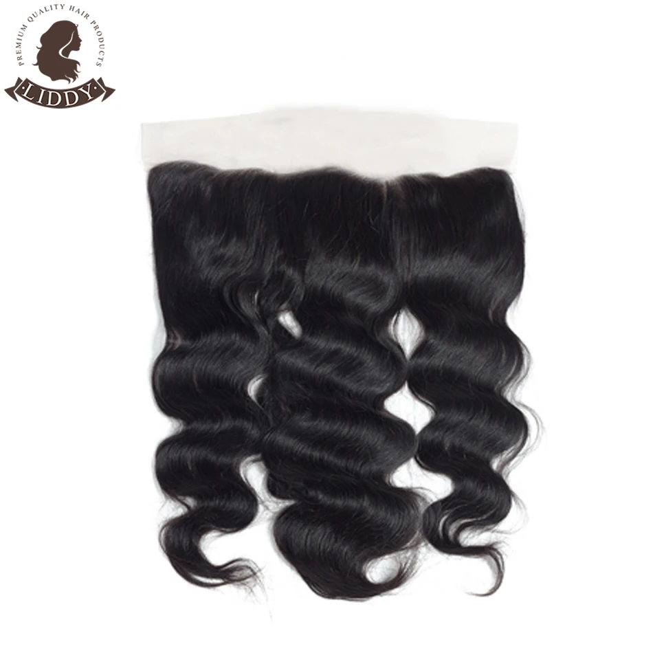 Liddy Body Wave Bundles With Frontal Brazilian 100% Human Hair 3 Bundles With Lace Frontal 13x4 Free Part Non Remy Hair