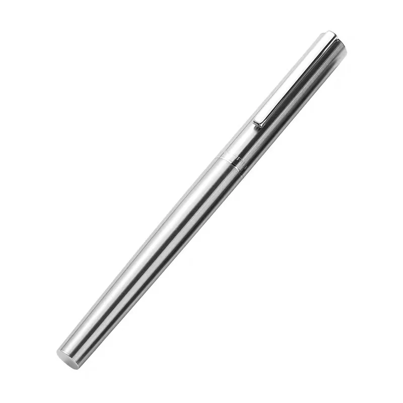 Jinhao 35S Stainless Steel Fountain Pen Fine Nib Retro Silver Student Office Practice Supplies Writing Pens Stationery Gift