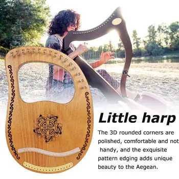 

Mahogany Harp 16 String Harp 16 Tone Portable Lyre Percussion Musical Instrument Beginner Tools Mahogany Harp Lyre