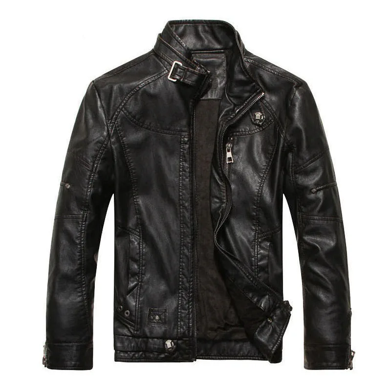 Men's Windbreakers Leather Jacket 2019 Autumn Winter Mens Leather Jackets and Coats High Quality Male Motorcycle PU Coat 1176
