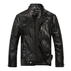 Мужские ветровки кожаные куртки 2019 осень зима мужские кожаные куртки и пальто высокого качества мужские мотоциклетные PU пальто 1176