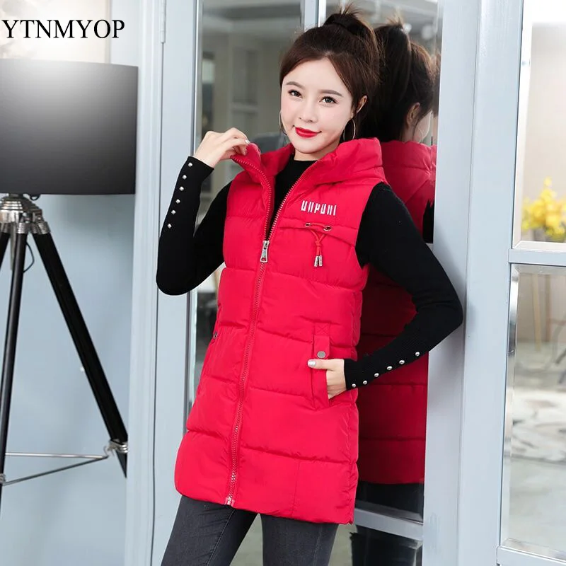 Winter Warm Vest Long Waistcoat Autumn Outerwear Vest Coat Sleeveless Jacket Coat Female YTNMYOP