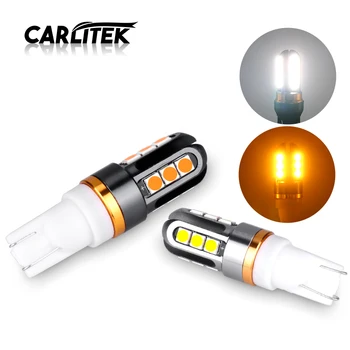 

Carlitek 2pcs 12 SMD 3030 LED T10 194 501 158 W5W 168 DC 12V 24V Auto Car License Plate Clearance Lights Trunk Reading lamp