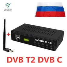 Sintonizador de TV de DVB-T2 ruso, DVB T2, Receptor de TV Digital, dvb c, Wifi, DVBT2, DVB-C, HEVC