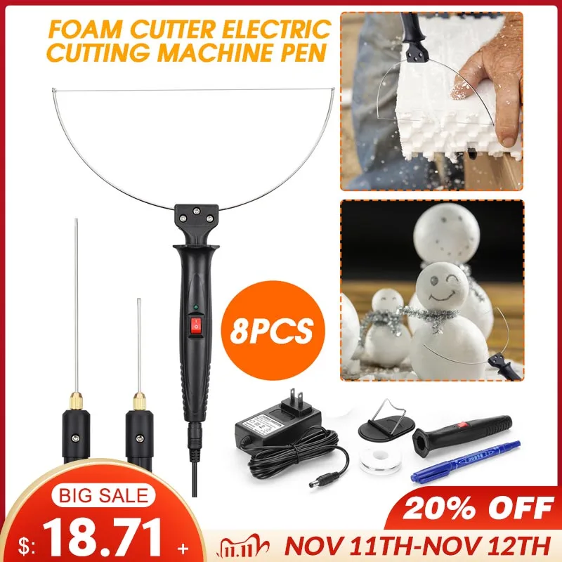 KIWARM 3 in 1 Electric Styrofoam Cutter 18W Cutting Machine Pen Tool Set Alloy Portable Foam Cutting Knife Tool Hot Heating Wire afbeelding