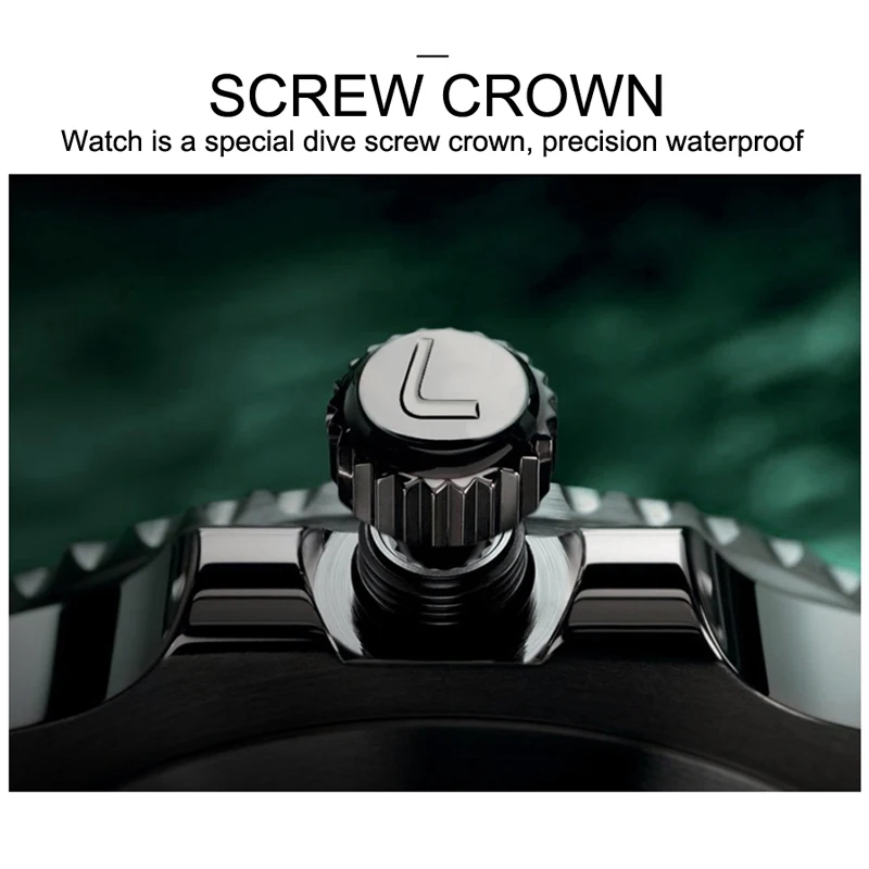 LOREO Men Military Watch 200m Waterproof Wristwatch Automatic Mechanical Clock mechanical watch