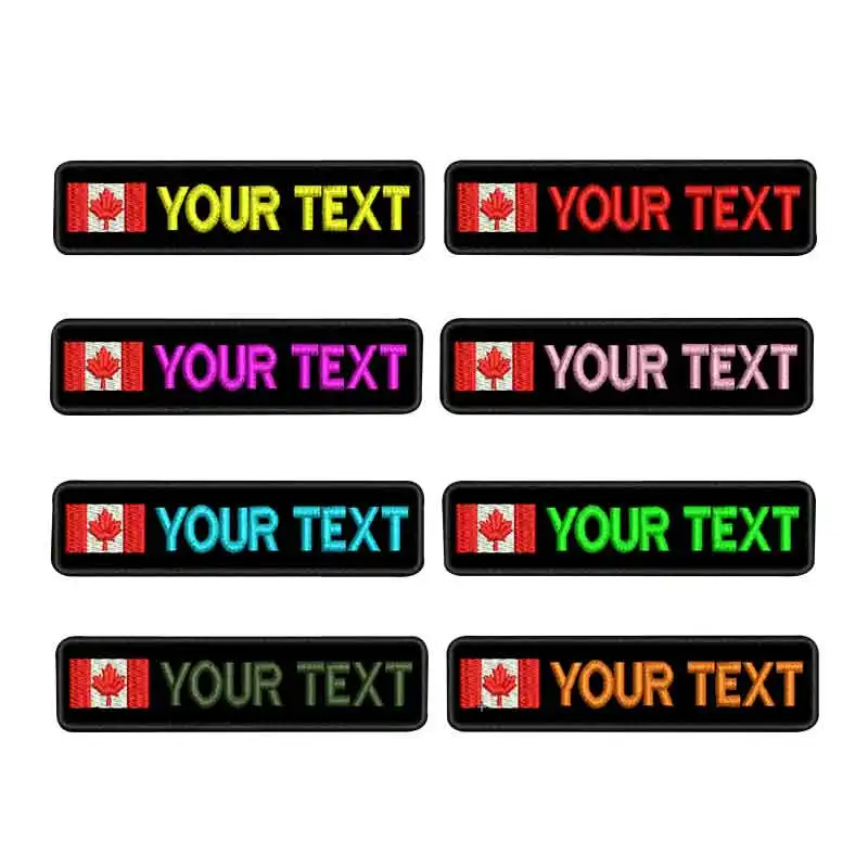 Custom Canada Name Patches Tags Personalized Iron On Hook Backing Embroidered Patches AliExpress