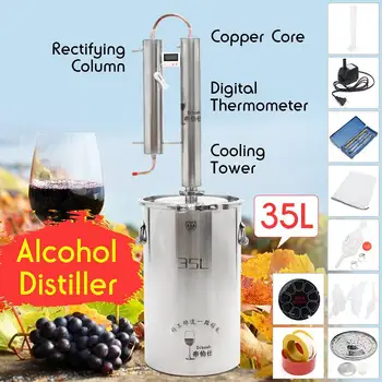 

Durable 12/20/35L Distiller Stainless Steel Moonshine Alcohol Wine Beer Water Brewing Boiler DIY Home Kitchen Brew Kit