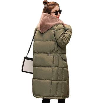 

Fashion 2018 New Breasted Buttons Women Winter Jacket Hooded Womens Jackets Outwear Coat Long Parka Chaqueta Mujer Invierno