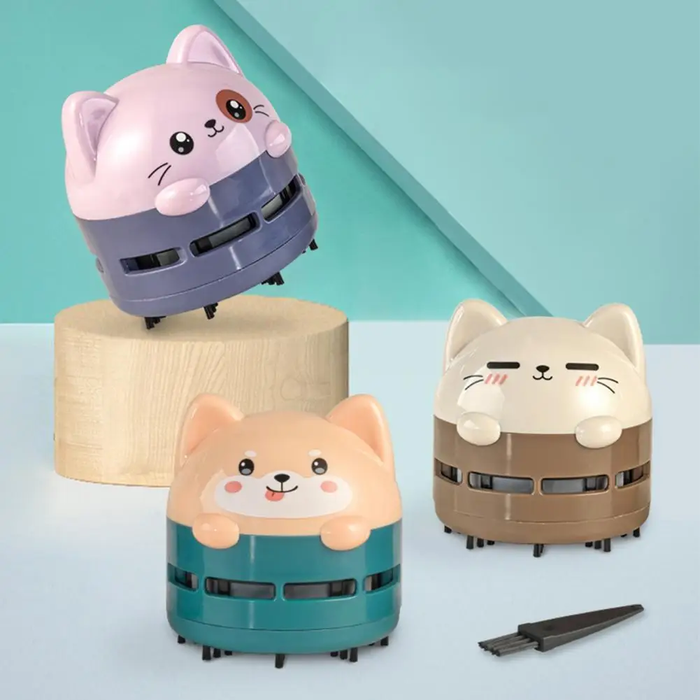 Mini aspiradora inalámbrica con patrón de animales de dibujos animados, aspirador recargable, eliminador de polvo