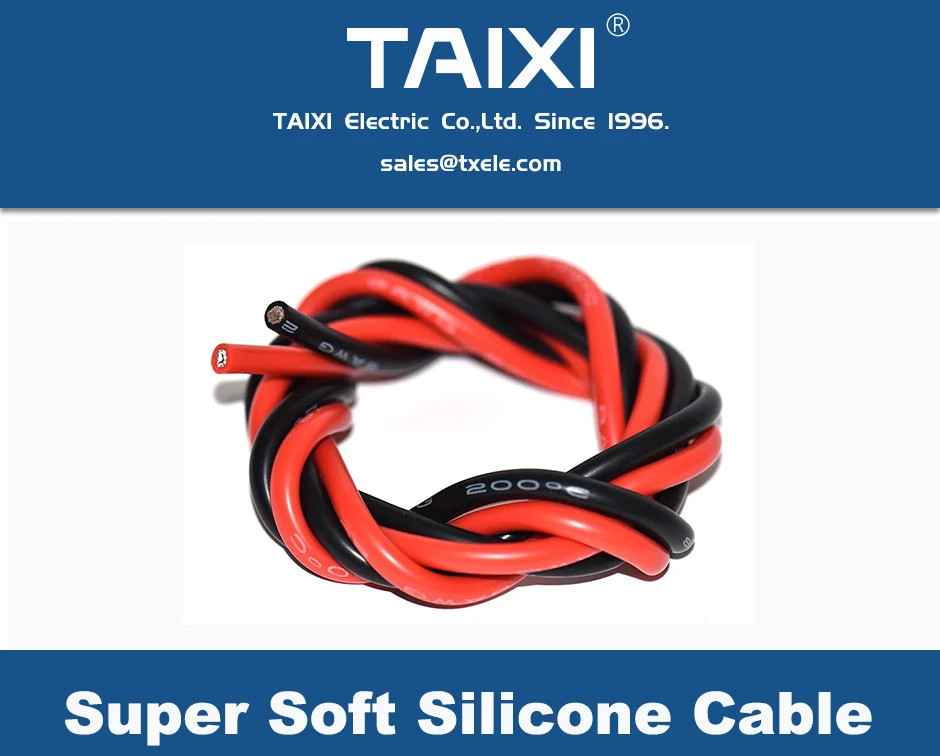 Super Macio Silicone Cobre Bateria Inversor Fios,