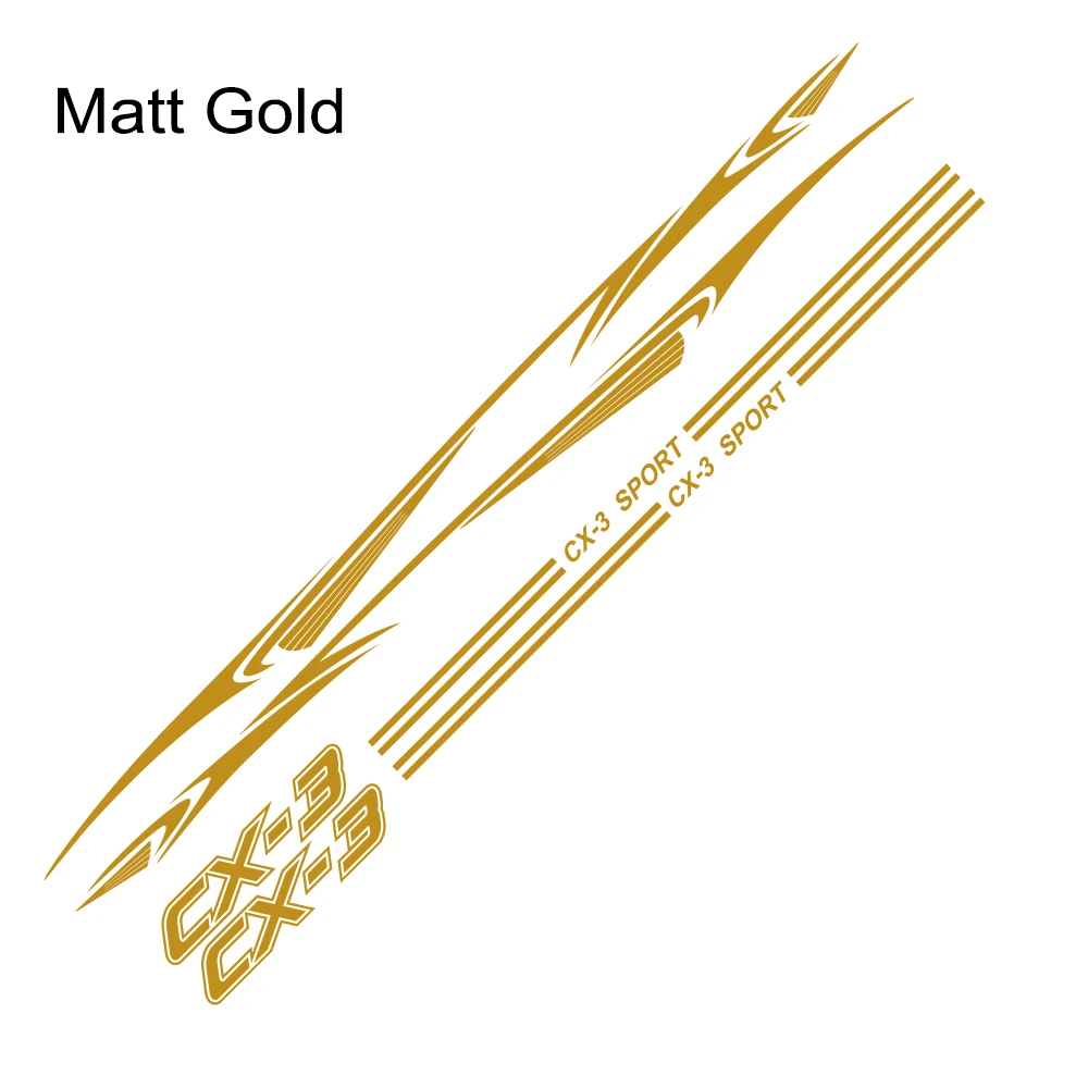 Matt Gold 1 комплект автомобиля светоотражающие виниловые наклейки Авто двери боковой юбки наклейки для Mazda CX-3 Авто кузова Декор водонепроницаемые наклейки аксессуары для автомобиля - Название цвета: Matt Gold