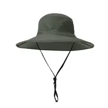 Защита от ультрафиолета, для улицы, водостойкая, с регулируемым ремешком, с широкими полями, Мужская Панама, сетчатая Корона, летняя, Пляжная, дышащая, складная