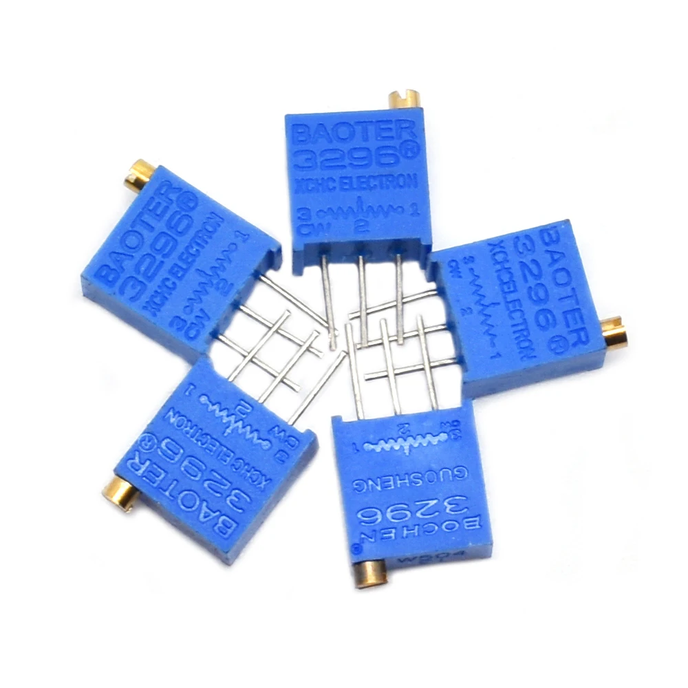 Multiturn Trimmer Potentiometer High Precision Variable Resistor 3296W 50 100 200 500 1K 2K 5K 10K 20K 50K 100K 200K 500K 1M ohm metal film resistor,metal film resistors,smd resistor,carbon film resistor,smd chip resistor,wirewound resistor,cement resistor,photo resistor,light sensitive resistor,thermal resistor,network resistor array