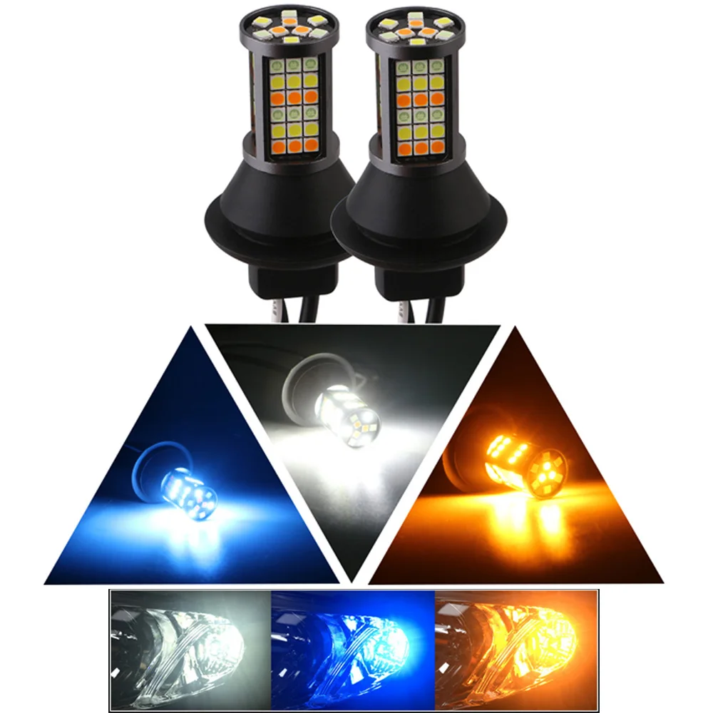 

2X 1156 Ba15s P21W/Bau15s PY21W/T20 3156 7440 3030 LED Bulb No Hyper Flash/No Error Amber White Ice Blue Turn Signal Light Kit