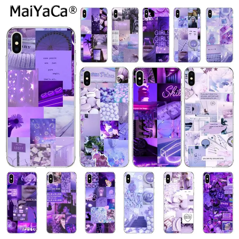 Purple Love Aesthetic Art Girly Phone Cover For Iphone 11 12 Pro 11pro Max 8 7 6 6s Plus 5 5s Se Xr X Xs Max 10 Coque Phone Case Covers Aliexpress