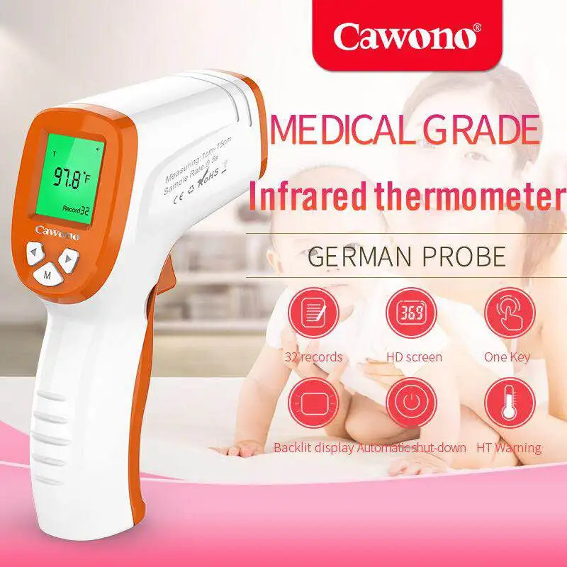 

Infrared Thermometer Non-contact Digital Display 0.5 Second Temperature Measurement 32 Records Home Health