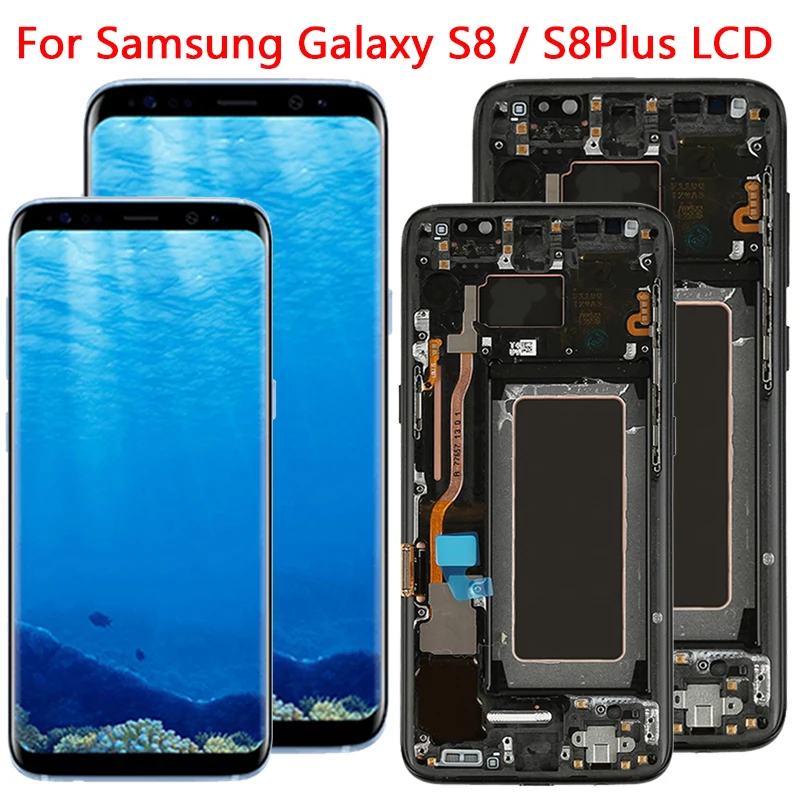 

Original S8 Plus LCD For Samsung Galaxy S8 LCD Display Screen With Frame Assembly S8 Plus SM-G950F G955F LCD Display Red Shadows
