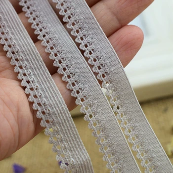 

#286 Light Grey Color Elastic Bands Thread Stretch Lace Edge 8yards/lot Trim Baby Underwear pants Headbands Use