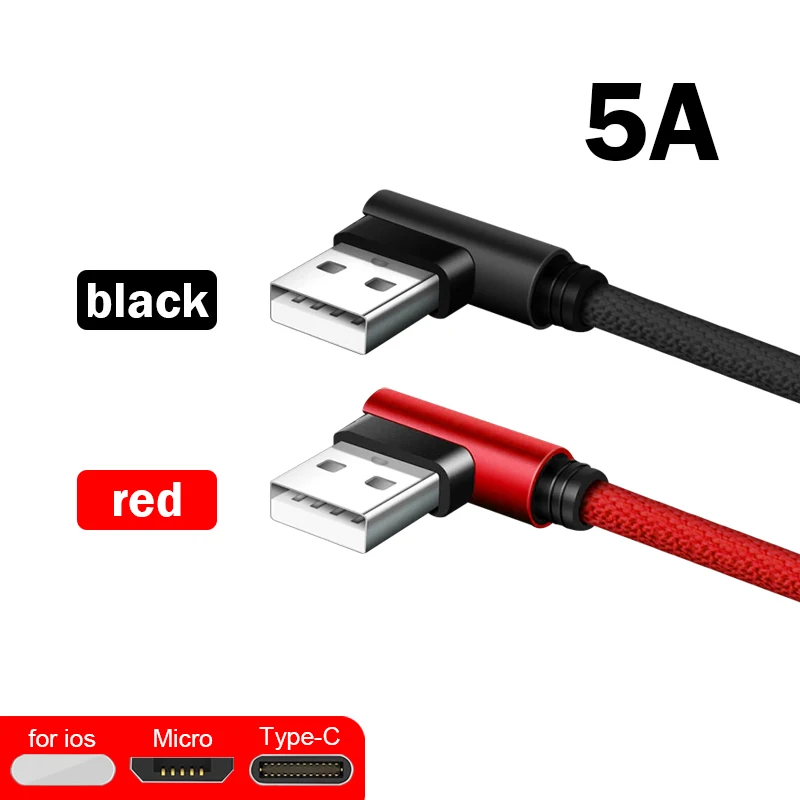Локоть USB зарядный кабель 1 м 2 м Micro USB для huawei XIAOMI 5A USB зарядный кабель для передачи данных супер зарядный кабель