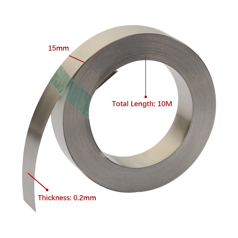 New 10M 15mm x 0.2 Nickel Strip Tape For Li 18650 Battery Spot Welding Compatible For Spot Welder Machine