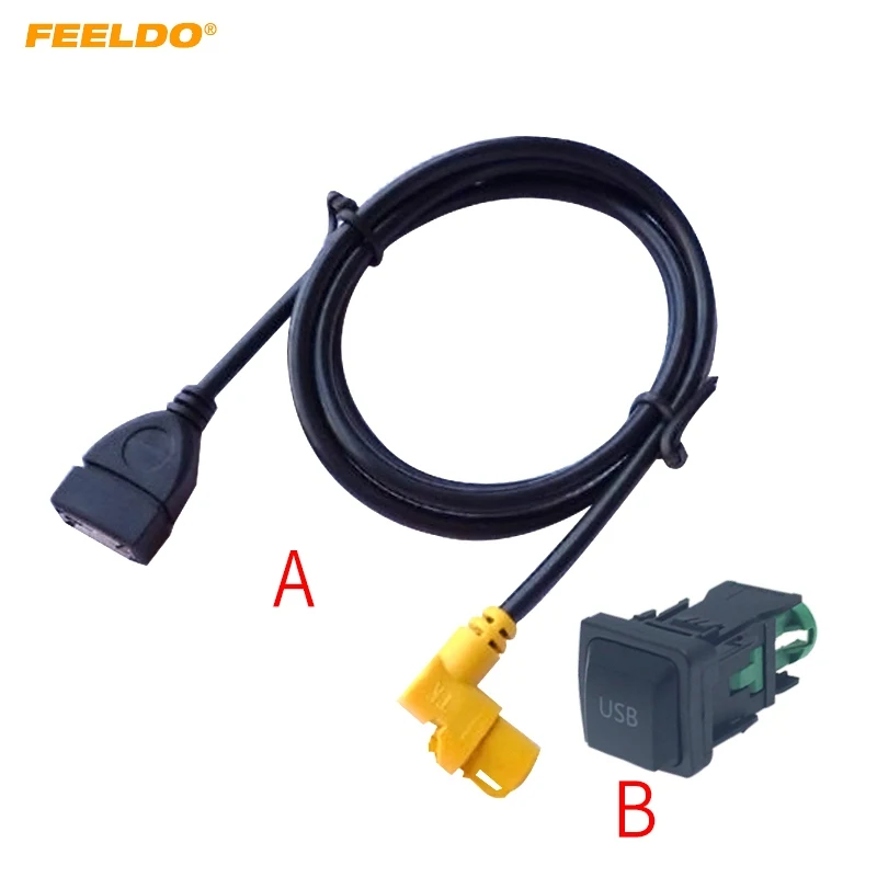 Автомобильный Круглый 4-контактный USB-кабель FEELDO для замены компакт-дисков с