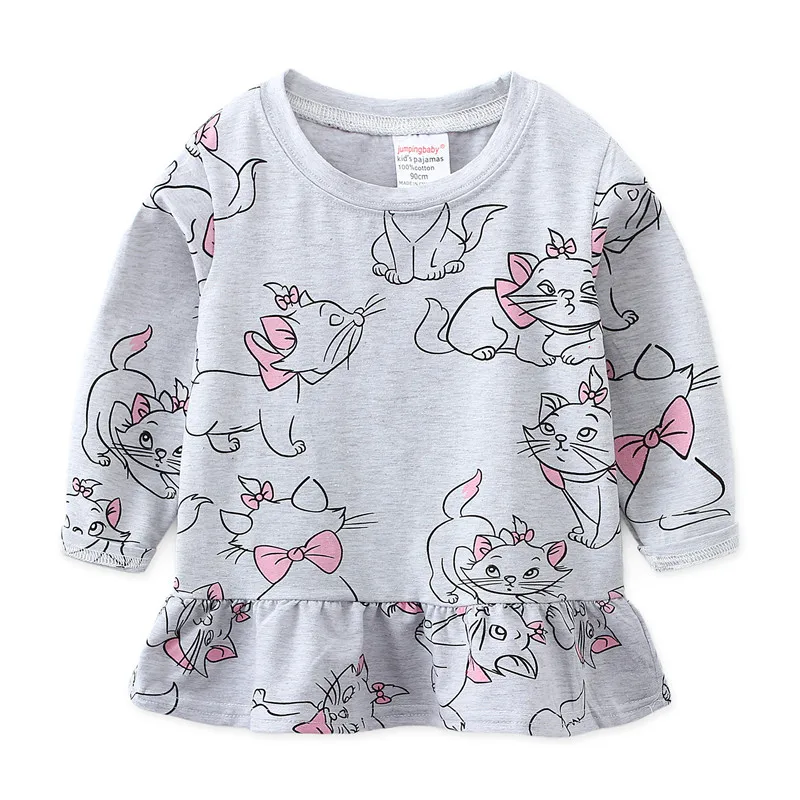 Jumpingbaby/ г.; пижамы для девочек с единорогом; Пижама с единорогом; infantil; детская ночная рубашка; Koszula Nocna; пижамный комплект; Gecelik