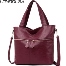 LONOOLISA, двойная молния, мягкая кожа, роскошные сумки, женские сумки, дизайнерские, новые, большие, сумка-тоут, женская сумка на плечо, сумка для основной женщины